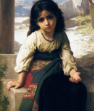 Limosna: pintura Little-beggar-William-Bouguereau