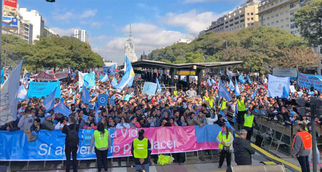 Marcha contra el aborto en el obelisco en agosto